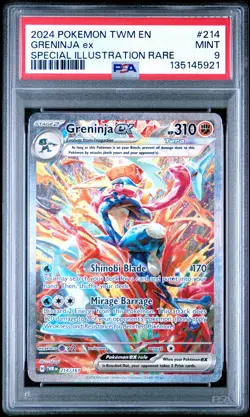 2024 POKEMON TWM EN-TWILIGHT MASQUERADE #214 GRENINJA EX PSA 9 - Image 1