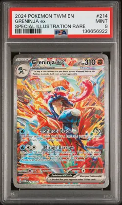 2024 POKEMON TWM EN-TWILIGHT MASQUERADE #214 GRENINJA EX PSA 9 - Image 1