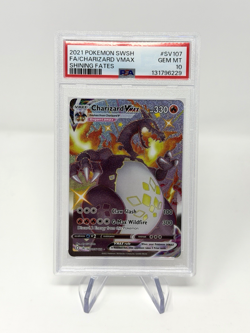 2021 POKEMON SWORD & SHIELD SHINING FATES #SV107 FULL ART/CHARIZARD VMAX PSA 10 - Image 1