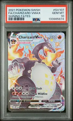 2021 POKEMON SWORD & SHIELD SHINING FATES #SV107 FULL ART/CHARIZARD VMAX PSA 10 - Image 1