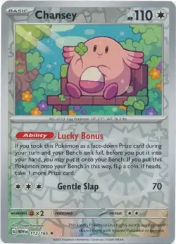 Chansey 113/165 Pokemon 151 TCG Reverse Holo Rare Near MINT English - Image 1