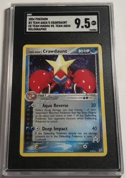 Team Aqua’s Crawdaunt 2004 Pokemon EX Team Magma VS. Team Aqua #2/95 SGC 9.5 MT+ - Image 1