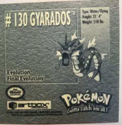STICKERS POKEMON NEUF N°130 LEVIATOR / GYARADOS ARTBOX DE 1999 - Image 2