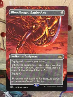 Bloodforged Battle-Axe (Borderless) #392 (lDouble Masters 2022 2X2 Magic MTG - Image 1