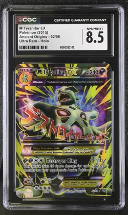 CGC 8.5 M Tyranitar EX 2015 Ancient Origins 92/98 Ultra Rare Holo Pokemon Card - Image 1