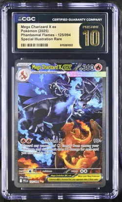2025 Pokemon Phantasmal Flames #125/094 Mega Charizard Ex SIR CGC 10 PRISTINE - Image 1