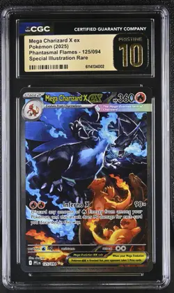 2025 Pokemon Phantasmal Flames #125/094 Mega Charizard Ex SIR CGC 10 PRISTINE - Image 1