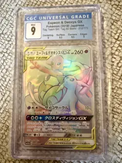 CGC 9 Espeon & Deoxys GX HR 212/173 SM12a GX Tag Team All Stars 2019 Japanese - Image 1