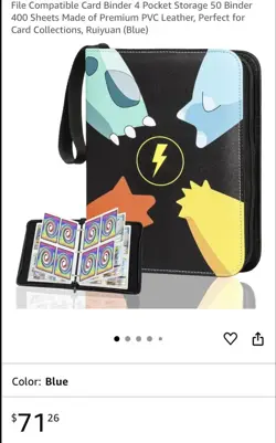 Pokemon TCG Black Pikachu 50 pages Holds 400 Card Zip Trading Binder GAMES New - Image 4