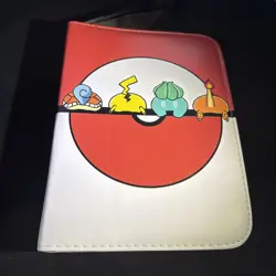 White Red Pokemon Card Booty Binder - 2x2 Holds 400 Cards - Image 1