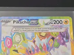 2024 Pokemon Pikachu ex Trading Card HP200 Topaz Bolt 219/191 Resolute Heart - Image 2