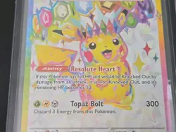 2024 Pokemon Pikachu ex Trading Card HP200 Topaz Bolt 219/191 Resolute Heart - Image 3