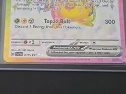 2024 Pokemon Pikachu ex Trading Card HP200 Topaz Bolt 219/191 Resolute Heart - Image 4