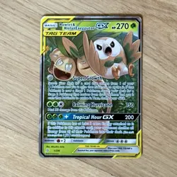 Pokemon TCG Rowlet & Alolan Exeggutor GX 1/236 Ultra Rare Holo Card (English) - Image 1