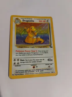 Pokemon TCG Dragonite 4/62 Fossil Unlimited Rare Holo Pokemon Card WOTC - Image 1