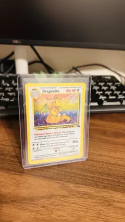 Pokemon TCG 1999 Fossil Dragonite Holo Rare Card Unlimited #4/62 Excellent Shape - Image 1