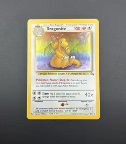 Pokemon TCG 1999 Fossil Dragonite Holo Rare Card Unlimited #4/62 Vintage - Image 3