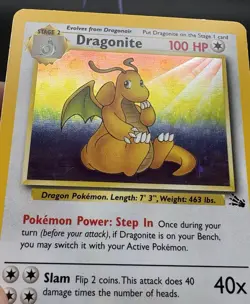 Pokemon TCG 1999 Fossil Dragonite Holo Rare Card Unlimited #4/62 Vintage - Image 5