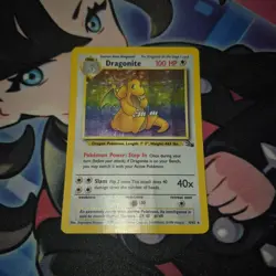 Pokemon TCG Dragonite 4/62 1999 Fossil Unlimited Holo Rare - DMG - Image 1