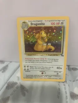 Dragonite Fossil Holo Rare Card 4/62 Unlimited pokemon tcg - Image 1
