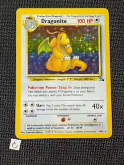 Dragonite 4/62 - Fossil Unlimited Holo Rare WOTC Pokemon TCG LP- - Image 1
