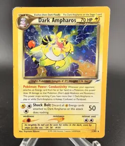 #2 Dark Ampharos 1/105 Neo Destiny 2000 Holo Rare WOTC Pokemon Card TCG DMG - Image 1