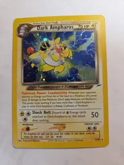 Pokemon Dark Ampharos TCG Neo Destiny Card 1/105 Unlimited Holo Rare - Image 1