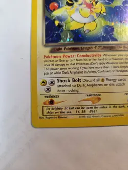 Pokemon Dark Ampharos TCG Neo Destiny Card 1/105 Unlimited Holo Rare - Image 4