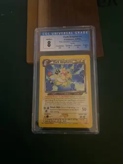 Pokemon Dark Ampharos TCG Neo Destiny Holo Rare Card #1/105 CGC 8 With Subgrades - Image 1