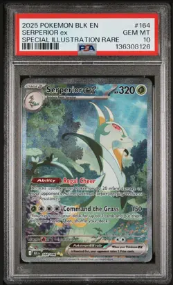 2025 POKEMON EN-BLACK BOLT SPECIAL ILLUSTRATION RARE SERPERIOR EX 164 PSA 10 - Image 1