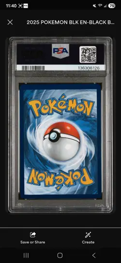 2025 POKEMON EN-BLACK BOLT SPECIAL ILLUSTRATION RARE SERPERIOR EX 164 PSA 10 - Image 2
