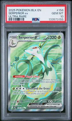 2025 POKEMON BLK EN-BLACK BOLT ULTRA RARE #156 SERPERIOR EX PSA 10 - Image 1