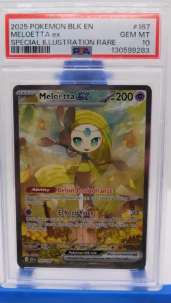 2025 Pokemon SV Black Bolt Meloetta ex Special Illustration Rare #167/086 PSA 10 - Image 1