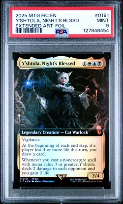 MTG Final Fantasy #0191 Y'Shtola, Night's Blessed Extended Art-Foil PSA 9 - Image 1