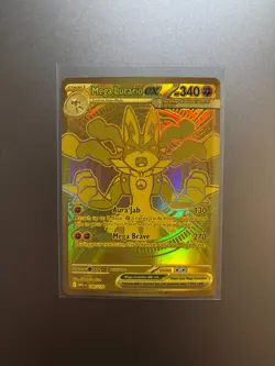 Mega Lucario ex 188/132 Hyper Rare Holo Gold Pokemon Card Mega Evolution ME01 - Image 1
