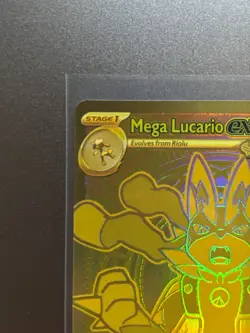 Mega Lucario ex 188/132 Hyper Rare Holo Gold Pokemon Card Mega Evolution ME01 - Image 3
