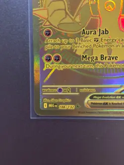 Mega Lucario ex 188/132 Hyper Rare Holo Gold Pokemon Card Mega Evolution ME01 - Image 5