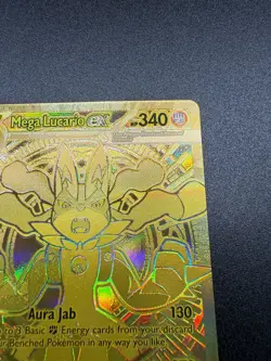 Mega Lucario ex 188/132 Hyper Rare Holo Gold Pokemon Card Mega Evolution ME01 - Image 5