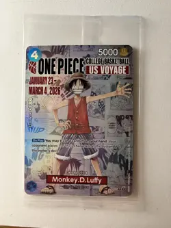 One Piece Monkey D. Luffy US Voyage College Basketball Promo Card Rutgers SEALED - Image 1