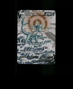 FAN-ART READ DESCRIPTION BELOW HOLO Vaporeon Card Vaporeon Pokemon Card p1 - Image 1