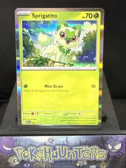 Pokemon Card Sprigatito SVP 001 Scarlet & Violet Black Star Promo Near Mint - Image 1