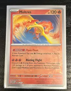 Moltres 146/165 Reverse Holo Scarlet & Violet Pokemon 151 Card Near Mint English - Image 1