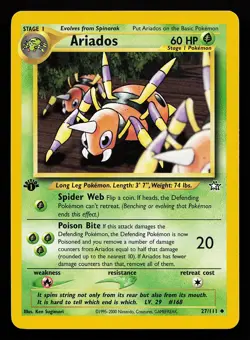 Ariados 27/111 Uncommon 1st Edition Neo Genesis Pokemon Card - Image 1