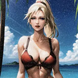 Final Fantasy Claudia Strife Sexy Bikini Anime Waifu Girl Lewd Goddess Art Card - Image 3