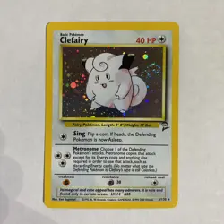 Pokemon TCG Base Set 2 Clefairy 6/130 Vintage Holo Unlimited Rare Swirl/NM - Image 2