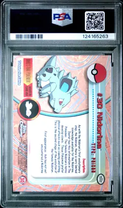2000 TOPPS CHROME POKEMON T.V. #30 NIDORINA PSA 7 - Image 2