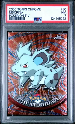 2000 TOPPS CHROME POKEMON T.V. #30 NIDORINA PSA 7 - Image 1
