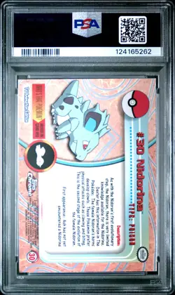 2000 TOPPS CHROME POKEMON T.V. #30 NIDORINA PSA 7 - Image 2