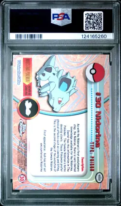 2000 TOPPS CHROME POKEMON T.V. #30 NIDORINA PSA 8 - Image 2