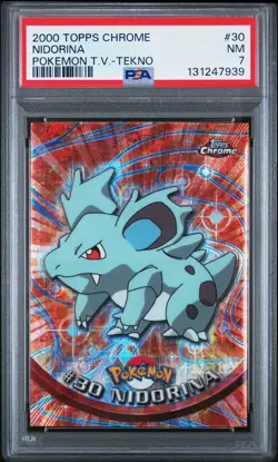 2000 TOPPS CHROME POKEMON T.V. TEKNO #30 NIDORINA PSA 7 - Image 1